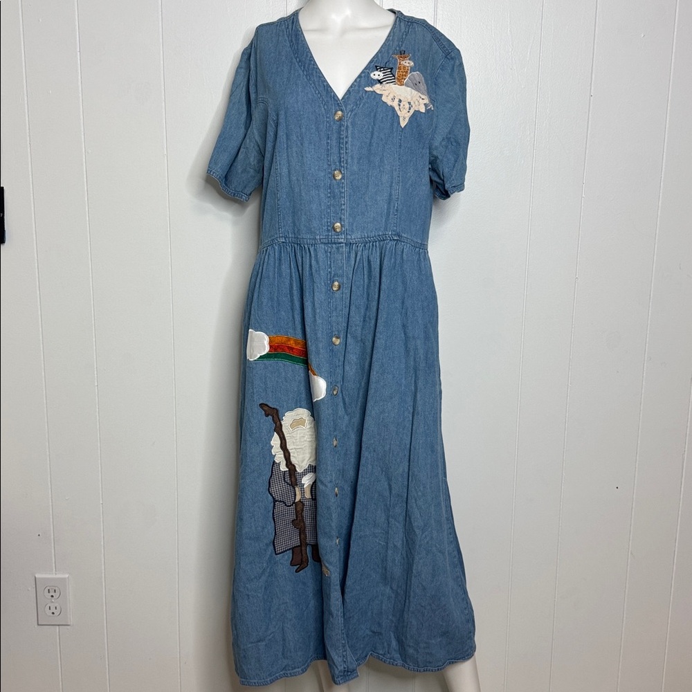 Vintage denim dress Noah’s Ark women’s L